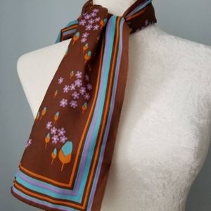 Retro Floral Rectangular Scarf